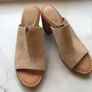 Light tan mules from Børn. Only wore once.